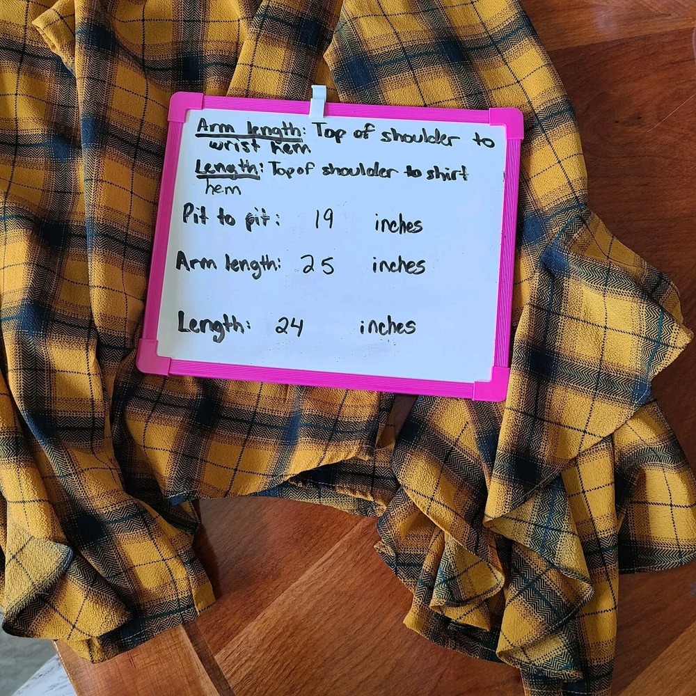 Altar'd State Plaid Academia Top Tunic Small Ruffle‎ Bell Sleeves School Office - Picture 7 of 10